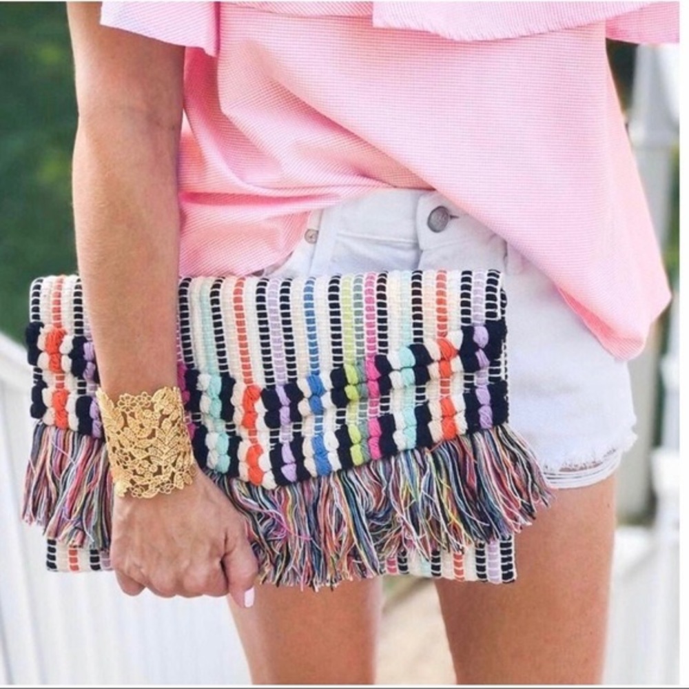 Stella & Dot fringe clutch